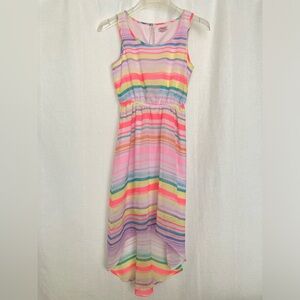 Candies Girls Bright Multicolor Stripe High-Low Sleeveless Dress
